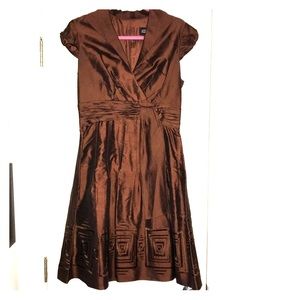 Brown Embroidered Dress